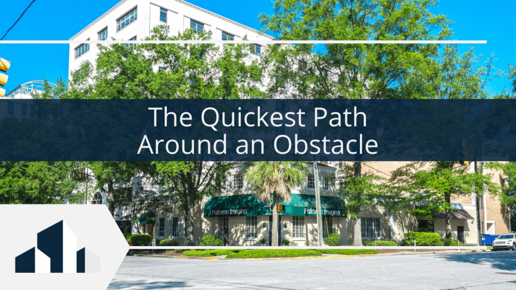 quickest-path-around-obstacle
